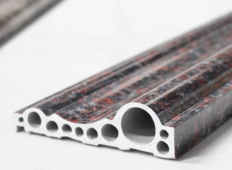 紅棕色石塑電梯門套